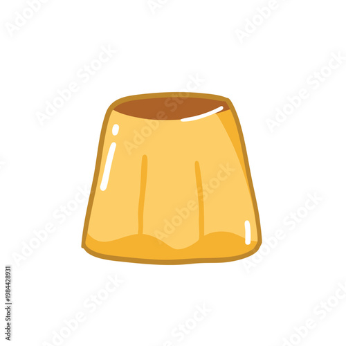Caramel pudding cute vector illustration food theme printable