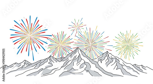 Fireworks exploding in the night sky.