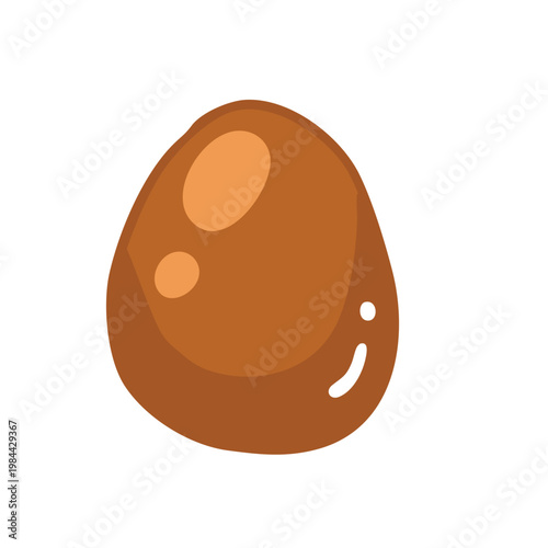 Brown egg cute vector illustration food theme printable