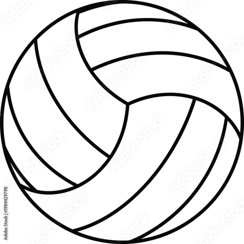 Stylized outline of a volleyball with game day volleyball athletic equipment