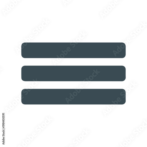 Minimalist charcoal grey hamburger menu icon set for web interface design