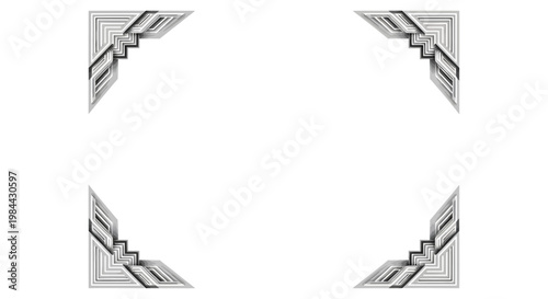 Geometric shapes with sharp edges.