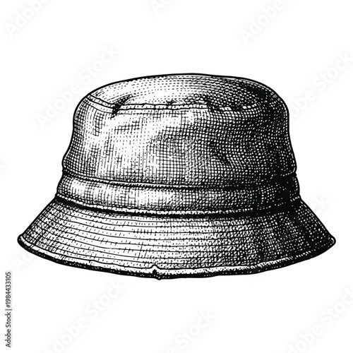 Vintage Style Bucket Sun Hat.