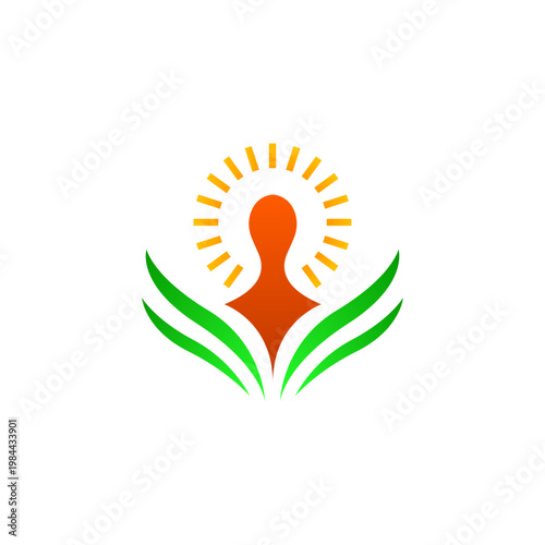 Uplift human knowledge power icon. Educational purpose symbol as a sunflower bloom logo design