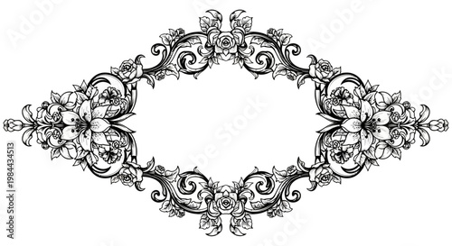 Intricate Ornate Floral Jewelry Design.
