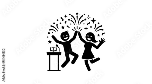 People High Fiving Celebrating Achievement