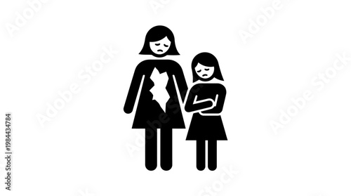 Woman and Child Symbolizing Loss and Grief