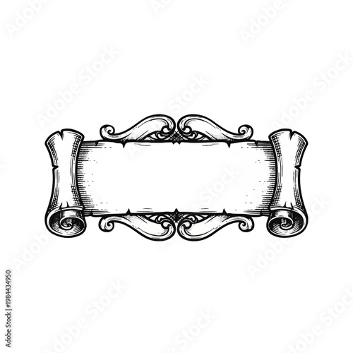 Ornate Scroll Frame Border Design Element.