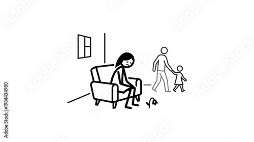 Woman Grieving While Father Takes Child Away