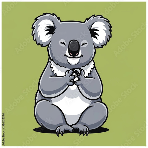Cute Koala Bear Sitting Smiling.