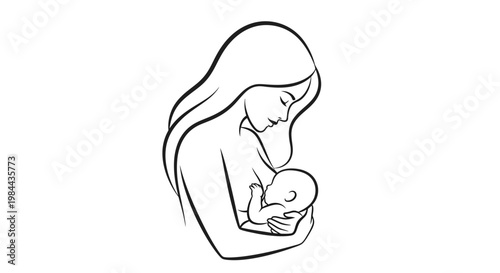 Mother Holding Newborn Baby Close.