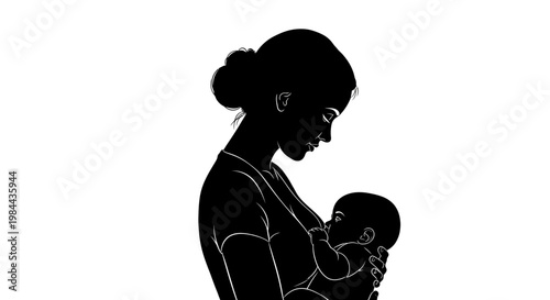 Mother Holding Newborn Baby Close.