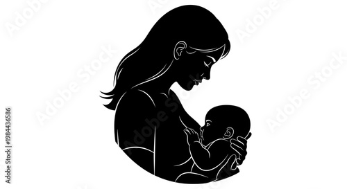 Mother Holding Newborn Baby Close.