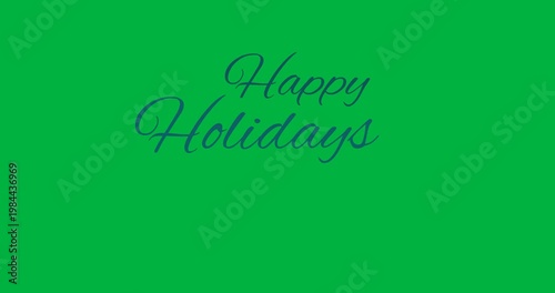 Digital animation of happy holidays text banner against black background