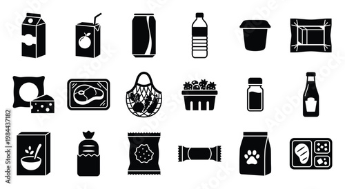 Collection of diverse grocery store food and drink items in various packaging ideal for retail product display and consumer lifestyle marketing concepts