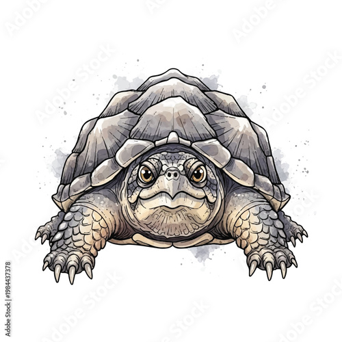 Tortoise Face Closeup Reptile Animal.