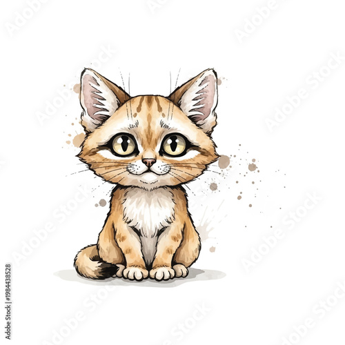 Cute Orange Tabby Kitten Portrait.