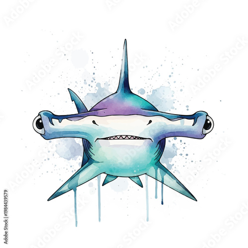 Colorful shark with sharp teeth.