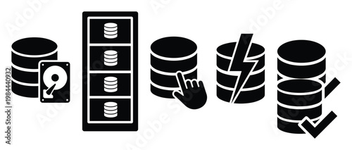 Comprehensive data management and storage solutions for modern information technology systems illustrating concepts of database access, processing speed, and successful data operations
