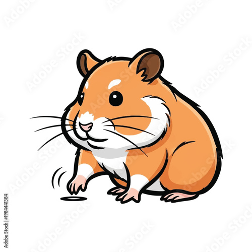 Cute Orange Hamster Cartoon Character.