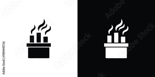 Black and white of burning cigarettes on ashtrays smoke