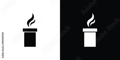 Black and white of smoking ashtray symbol
