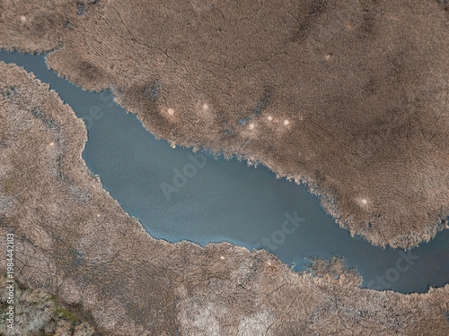 Water Splitting Dry Wetland Reeds in Turkiye