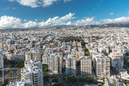 Aerial view of Limassol urban landscape in Cyprus