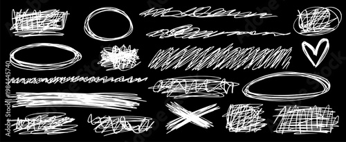 Messy pen sketch layered with scratch feel, squiggle blends into doodle, line and circle bring illustration and chaos together.