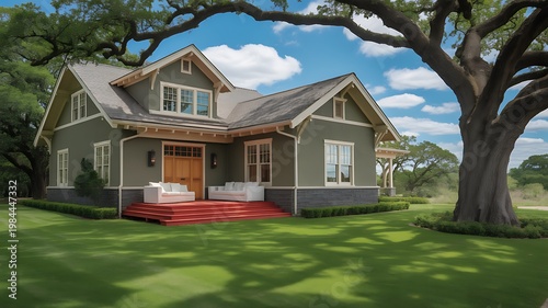a residential house designed in the Craftsman architectural style.