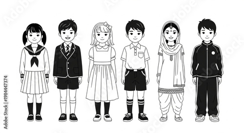 Group of children standing together.