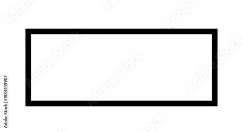 Simple Black Rectangle Shape Object.