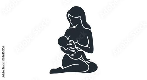 Mother Nursing Newborn Baby Closeup.