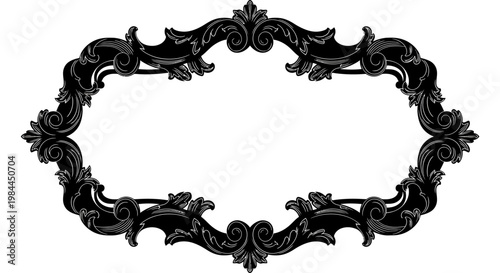 Ornate Black Decorative Border Frame.