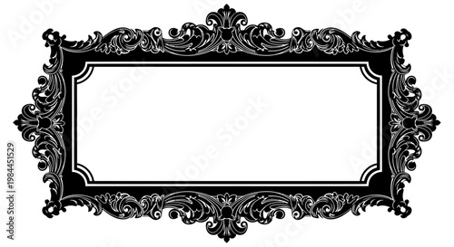 Ornate Black Photo Frame Border.