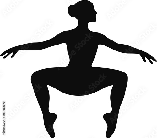 Ballet Dance Silhouette Pose SVG Elegant Classical Dancer Graceful Performance Vector Illustration