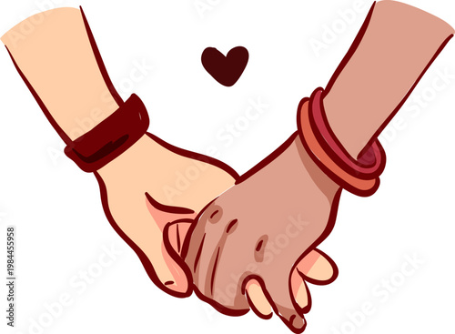 Couple Holding Hands With Heart