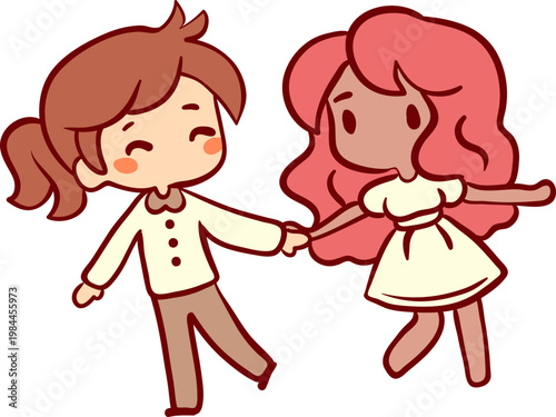 Two Girls Holding Hands