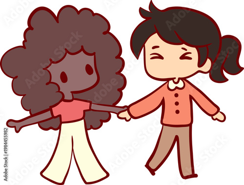 Two Girls Holding Hands