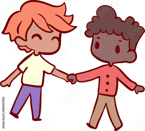 Chibi boys Holding Hands