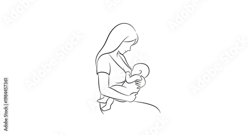 Woman Breastfeeding Newborn Baby Closeup.