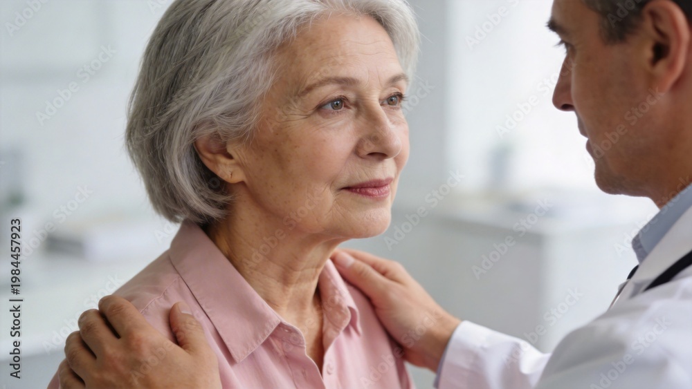 Fototapeta premium Senior woman in consultation with doctor