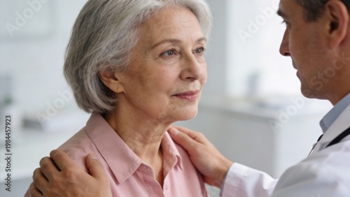 Senior woman in consultation with doctor