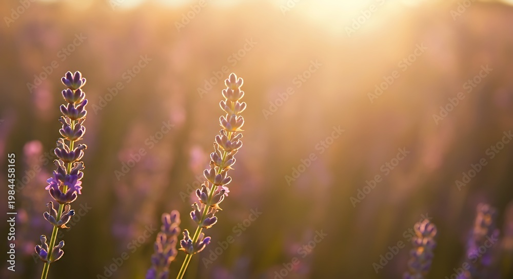 Obraz premium Atmospheric shot of a purple lavender sprig