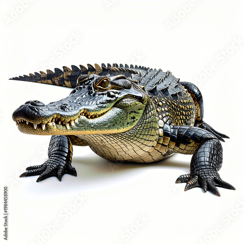 Crocodile sur fond blanc