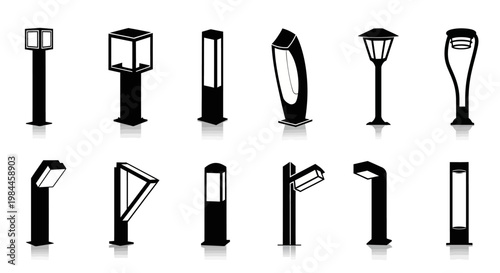 Variety of street lamps and lights.