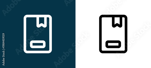 Black and white agenda line icon pair, editable stroke vector illustration for web, mobile apps, UI design, branding, and print from User Interface