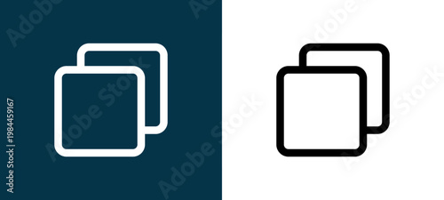 Black and white copy line icon pair, editable stroke vector illustration for web, mobile apps, UI design, branding, and print from User Interface