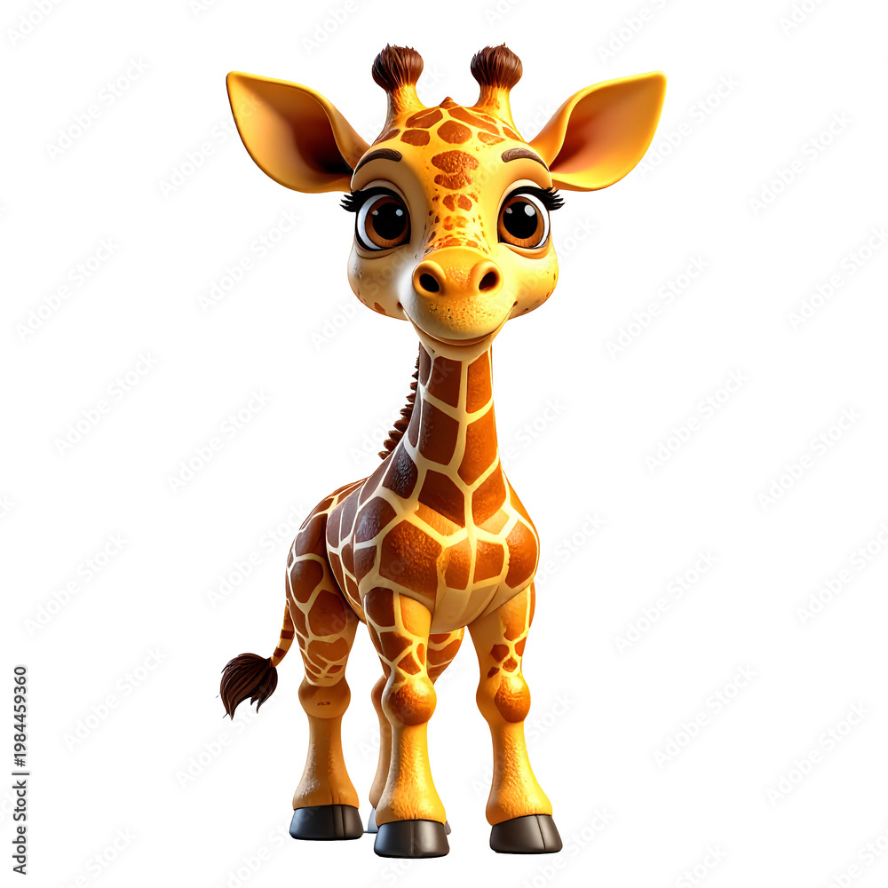 Obraz premium Girafe, personnage en 3 d