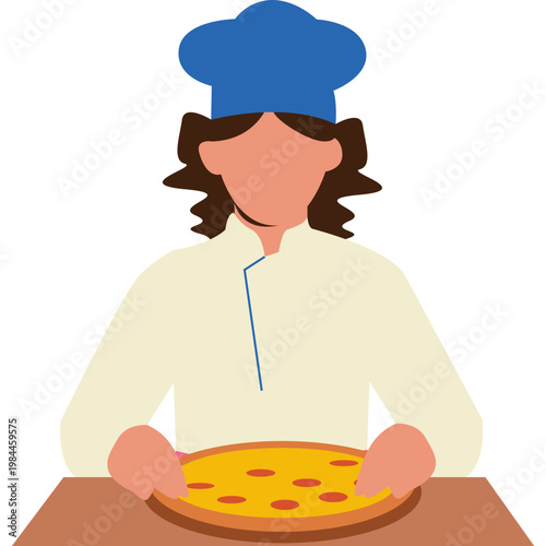 Chef Preparing Pizza Illustration